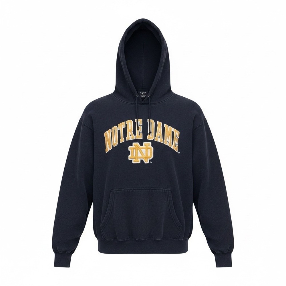 Notre Dame Fighting Irish Hoodie Pullover Sweatshirt Mens M Navy Blue84
